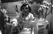 Sumino McGlamory making a Ike bana floral arrangement- Lake Park, Florida.