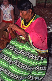 Seminole woman sewing