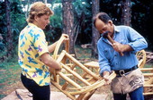 Robert Rudd and apprentice Neil Brooks making a cypress chair