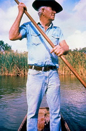 Glen Simmons on his glades skiff boat.
