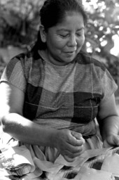 Miccosukee Indian Jennie Billie making Seminole/Miccosukee patchwork - Miccosukee Reservation, Florida