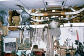 Interior view of an unidentified saddlemaker's workshop