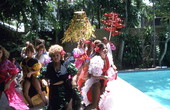 Emelia Fernandez leading Cayo Hueso Comparsa Dancers practicing- Key West, Florida.