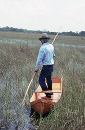 Glen Simmons navigating his way through the "River of Grass" on his glades skiff- Florida City, Florida.