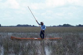 Glen Simmons navigating his way through the "River of Grass" on his glades skiff- Florida City, Florida.