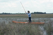 Glen Simmons navigating his way through the "River of Grass" on his glades skiff- Florida City, Florida.