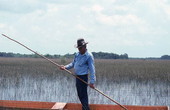 Glen Simmons navigating his way through the "River of Grass" on his glades skiff- Florida City, Florida.