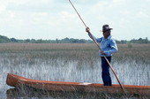 Glen Simmons navigating his way through the "River of Grass" on his glades skiff- Florida City, Florida.