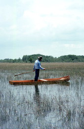 Glen Simmons navigating his way through the "River of Grass" on his glades skiff- Florida City, Florida.