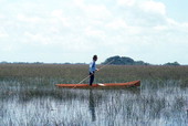 Glen Simmons navigating his way through the "River of Grass" on his glades skiff- Florida City, Florida.
