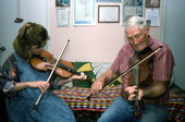 Apprentice Trenda Slaughter and Willie David Jones playing oldtime fiddle music - Old Town, Florida