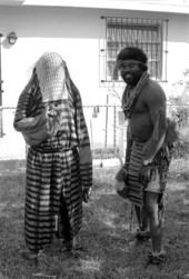Nigerian acrobatic dancers Augustine (r) and Felix Omeben - North Miami, Florida.