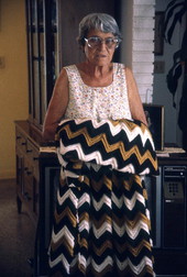 Erna Parpard holding an afghan - Boynton Beach, Florida.