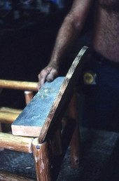 Cypress chair being made by Robert James Rudd - Lake Worth, Florida.