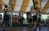 People folk dancing at Oktoberfest festival - Lantana, Florida.
