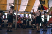 People folk dancing at Oktoberfest festival - Lantana, Florida.