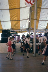 Children folk dancing at Oktoberfest festival - Lantana, Florida.