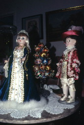 Dolls and Christmas decorations by retired milliner Lottie Wojtkiewicz - Boynton Beach, Florida.