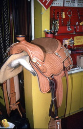 Saddle with serpentine design made by Perry McLelland - West Palm Beach, Florida.