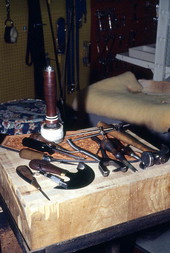 Saddle making tools at McLelland's Saddlery - Lake Worth, Florida.