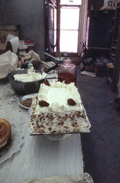 Cake decorated with strawberries and almond chips - Lake Worth, Florida