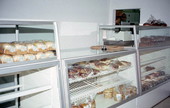 Sales area of the Jamroc Bakery displaying Jamaican baked goods - Belle Glade, Florida.