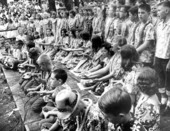 Children performing a Hawaiian song at the Florida Folk Festival - White Springs, Florida.