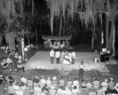 Philippine bamboo stick dancers and Korean dancer at the 1957 Florida Folk Festival - White Springs, Florida.