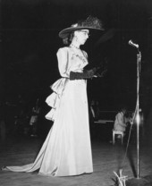 Woman singing in the St. Augustine Pageant at the 1953 Florida Folk Festival - White Springs, Florida.