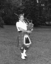Bagpiper Percy Hamilton of Jacksonville at the 1977 Florida Folk Festival - White Springs, Florida.