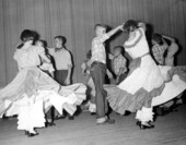 Young people square dancing - White Springs, Florida