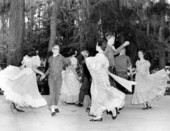 Paris Island Promenaders, from Beaufort, S.C., square dancing at the 1957 Florida Folk Festival - White Springs, Florida