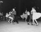 Young people square dancing at the Florida Folk Festival - White Springs, Florida