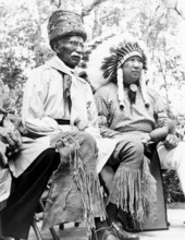 Seminole Indian Billy Bowlegs III (l) and Creek Indian artist Fred Beaver at the Florida Folk Festival - White Springs, Florida