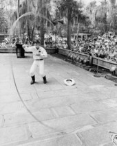Trick roper Danny Coflin of Odessa performing at the 1970 Florida Folk Festival - White Springs, Florida