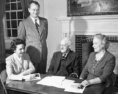 Sarah Gertrude Knott (r), Director of the National Folk Festival, with unidentified people - Washington, D. C.