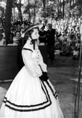 Singer Suzette Cason performing at the 1962 Florida Folk Festival - White Springs, Florida