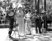 Doc Flemming, left, and friends performing at the 1974 Florida Folk Festival - White Springs, Florida