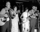 Doc Flemming, left, and friends performing at the 1974 Florida Folk Festival - White Springs, Florida