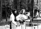 Kathy Goodman, left, and Amy Allen performing at the 1974 Florida Folk Festival - White Springs, Florida.