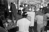 Artist Ellis Wright drawing a portrait at the 1984 Florida Folk Festival - White Springs, Florida