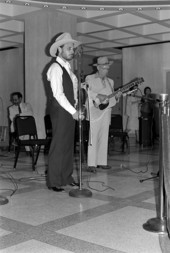 Musicians preparing to perform at the 1985 Folk Heritage Awards - Tallahassee, Florida.