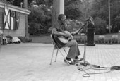 Albert "Buck" Thompson playing blues guitar at the 1985 Florida Folk Festival - White Springs, Florida