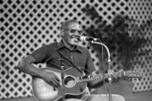 Albert "Buck" Thompson playing blues guitar at the 1985 Florida Folk Festival - White Springs, Florida