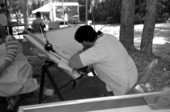 Uriel Goldsmith drawing Ketubah at the 1989 Florida Folk Festival - White Springs, Florida