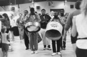 Bert Reyes and the Trinidadian Steel Band performing for a school group - Miami, Florida.