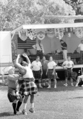 Athlete participating in the Key Biscayne Scottish Games - Key Biscayne, Florida.