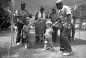 Key West Island Junkanoos playing calypso music at the 1991 Florida Folk Festival - White Springs, Florida
