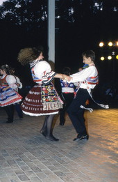 The Beseda Dancers of Masaryktown performing Czechoslovakian folk dance at the 1992 Florida Folk Festival - White Springs, Florida .
