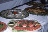 Food table ready for bar mitzvah - North Miami Beach, Florida.